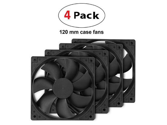 120mm Case Fan 4Pack Long Life Sleeve Bearing Computer Case Fan ROCF13001 Ultra Quiet Computer Cooling Fan 4 Pack 120 mm Standard Case Fan