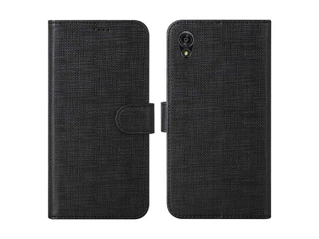 Moto E6 Case Motorola Moto E6 Case FlipFolio Cover Wallet Magnetic Closure Card Slots Cash Holder Stand Kickstand Clear TPU Bumper Shockproof