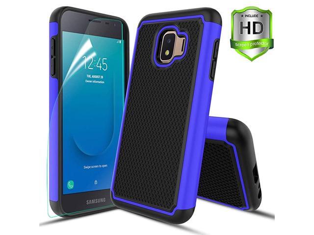 with Samsung Galaxy J2 CaseJ2 ShineJ2 CoreJ2 DashJ2 PureJ260 Casew HD Screen Protector Dual Layers Protective Hard PC Football Lines Design Back