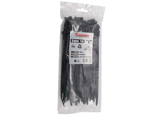 8 Inch Selflocking Heavy Duty Zip Tie 50 Lbs Tensile Strength Wire Ties Industrial Grade Cable Tie Pack of 100 Black