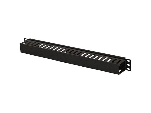 1U Plastic Rack Mount Horizontal Cable Manager Duct Raceway for 19 Inch Server Rack