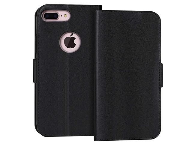 Genuine Leather Wallet Case for Apple iPhone 8 Plus 2017iPhone 7 Plus 2016 Handmade Flip Folio Wallet Case with Kickstand Card Slots Magnetic
