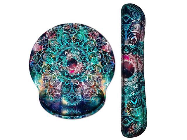 Keyboard Wrist Rest Pad and Mouse pad with Wrist Rest Support Set Non Slip Rubber Base Wrist Support Mousepad with Ergonomic Comfy Gel Memory Foam