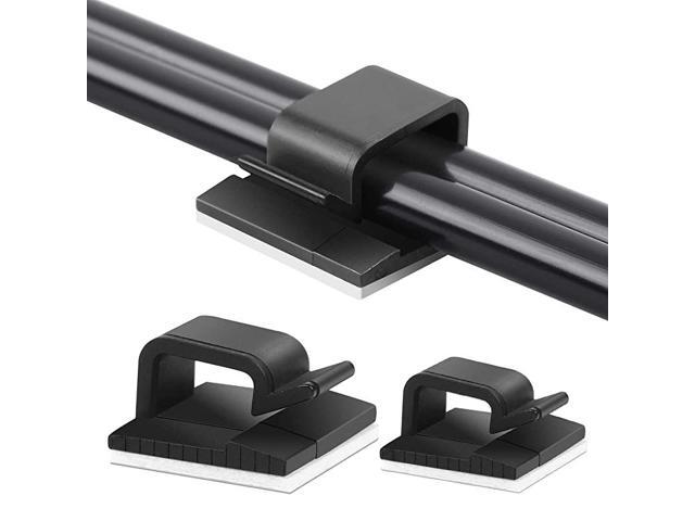 100 Pcs Cable Clips Black with Strong Adhesive Tapes 2 Sizes Wire Holder Car Cable Organizer Upgraded Cable Wire Management Office and Home Black