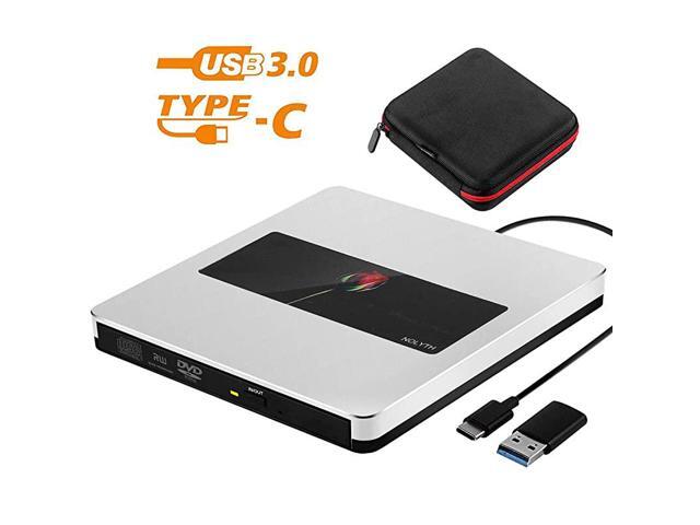 CD Drive USB 30TypeC Portable CDDVD+RW Burner Player Writer CD ROM for Laptop Mac MacBook Ai Pro Windows Desktop PCSilver