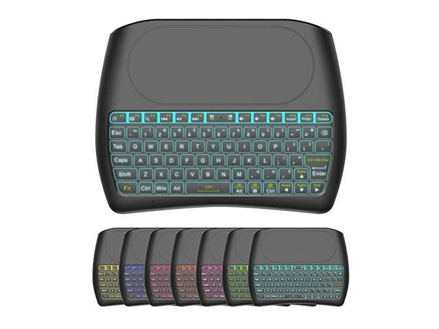 Wireless KeyboardD8 Keyboard with TouchpadColorful Backlit Small Wireless KeyboardHandheld Remote Keyboard for PCRaspberry Pi 4 Android TV