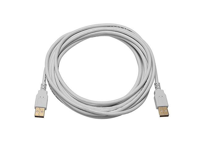 108613 15ft USB 20 A Male to A Male 2824AWG Cable Gold Plated White for Data Transfer Hard Drive Enclosures Printers Modems Cameras and More