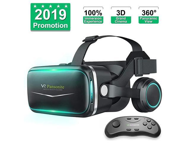 Vr Headset with Remote ControllerNew Version 3D Glasses Virtual Reality Headset for VR Games 3D Movies Eye Care System for iPhone and Android