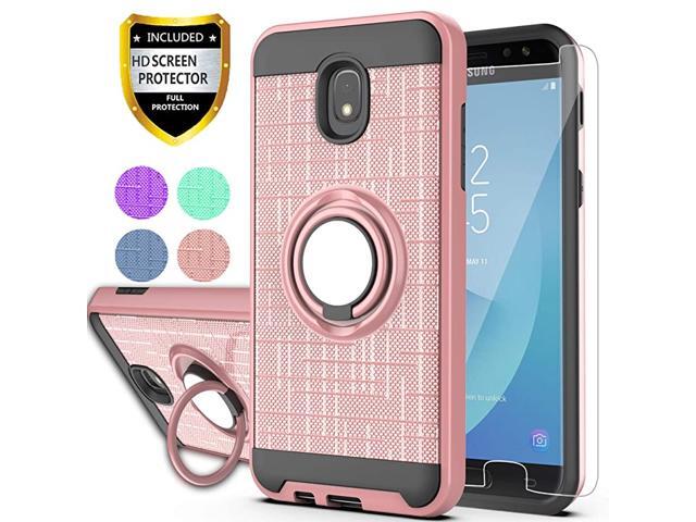 Galaxy J7 2018J7 AeroJ7 TopJ7 RefineJ7 EonJ7 StarJ7 CrownJ7 AuraJ6 2018 Case with HD Phone Screen Protector 360 Stand Dual Layer Resistant Back