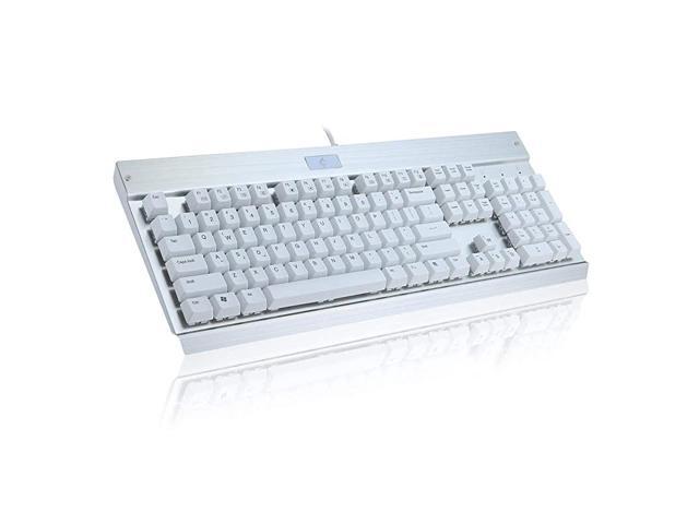 KG010 Mechanical Keyboard Wired Ergonomic Brown Switches Equivalent for Office PC Home or Business White Keyboard Not Backlit