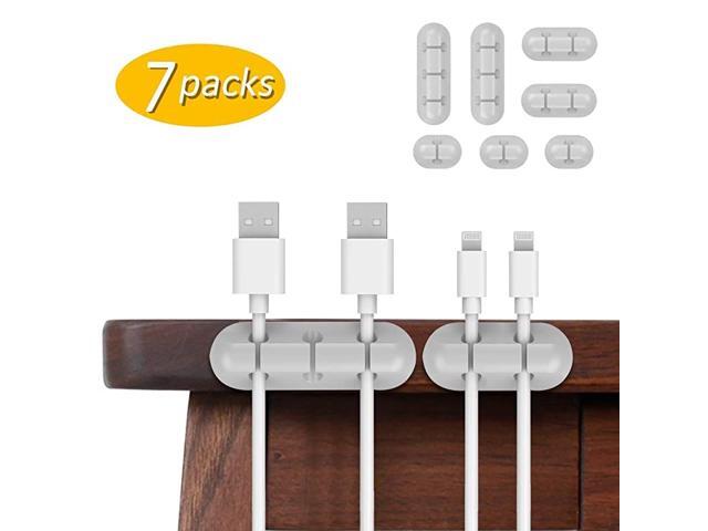 Packs Cable Clips Cord Management Organizer Adhesive Hooks Wire Cord Holder for Power Cords and Charging Accessory Cables Mouse Cable PC Office and