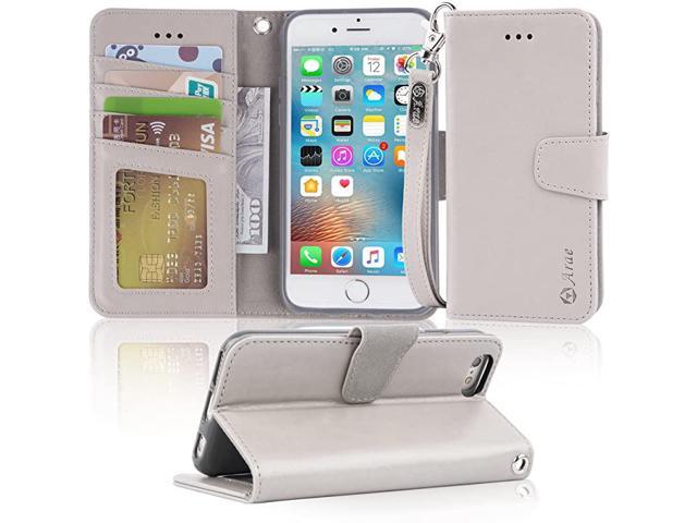 Case for iPhone 6s iPhone 6 Premium PU Leather Wallet case Wrist Strap Flip Folio Kickstand Feature with IDCredit Card Pockets for iPhone 6s 6 47