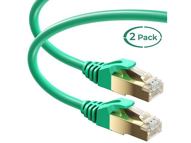 Ethernet Cable 15FT 2PK RJ45 Connector High Speed Double Shielded STP 10 Gigabit 600MHz Cat 7 Premium High Speed Patch Cable Internet Cable Network