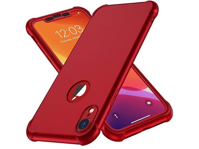 Designed for iPhone XR Case with2 x Tempered Glass Screen Protector 360 Full Body Shockproof Anti Scratch Protection Cover Hard PC Soft Rubber