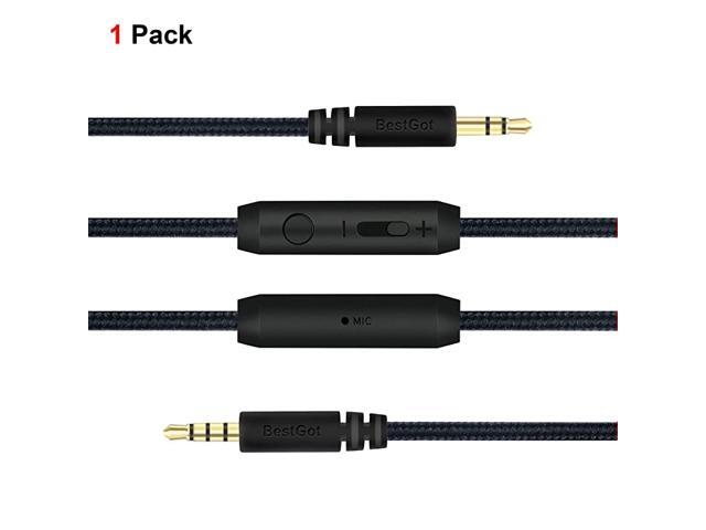 Audio Cord AUX Cable 35mm Headphones Cord with Microphone inline Volume 43ft 13m for PS4 Controller HeadphonesHomeCar Stereos and More 1Pack Black