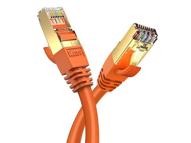 1FT CAT8 Ethernet Cable 40Gbps 2000Mhz High Speed Gigabit SFTP LAN Network Internet Cables with RJ45 Gold Plated Connector for Router Modem Gaming