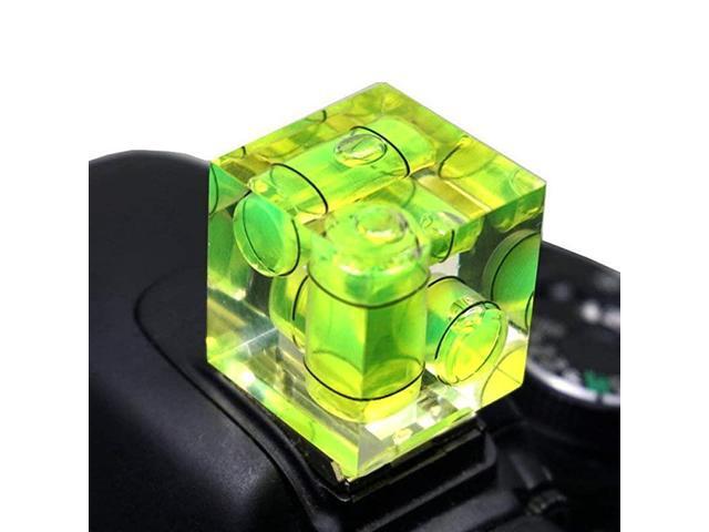 Camera Level Hot Shoe Level 3 Axis Bubble Spirit Level Standard Shoe Mount for Canon and Nikon Olympus Pentax Digital and Film Cameras