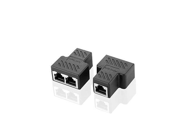 Splitter Connectors Adapter 1 to 2 Ethernet Splitter Coupler Double Socket HUB Interface Contact Modular Plug Connect Network LAN Internet Cat5