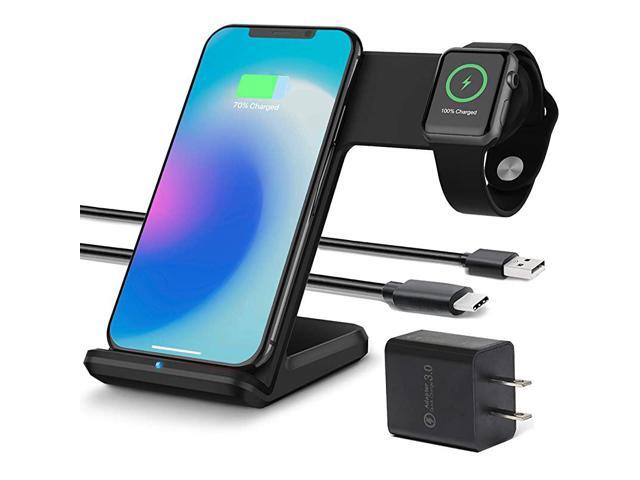 Upgraded 2 in 1 Wireless Charger for Apple Watch 54321 iPhone 11 11 PRO 11 MAX PRO XS MAX XR XS 8Plus iPhone and Watch Charging Station QC 30