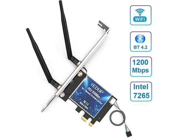 AC1200Mbps PCIe Wireless WiFi Network Card Bluetooth 42 Adapter 24G58G Dual Band PCI Express Internet Networking Cards Support Windows 10 Win 81