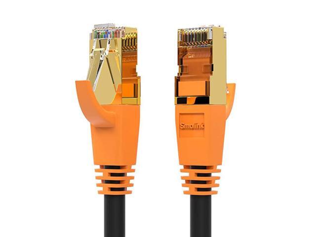 Cable Shielded Ethernet Cable Cat8 10ft 2pack Cable Gold Plated RJ45 Connectors 26AWG Cat8 Cable Weatherproof 40Gbps 2000Mhz SFTP LAN Cables for