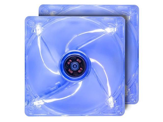 Case Fan with Blue LED 2Pack Computer Case Fan with Long Life Sleeve Bearing Ultra Quiet Silent Cooling Fan Standard 120 mm LED Case Fan with Blue