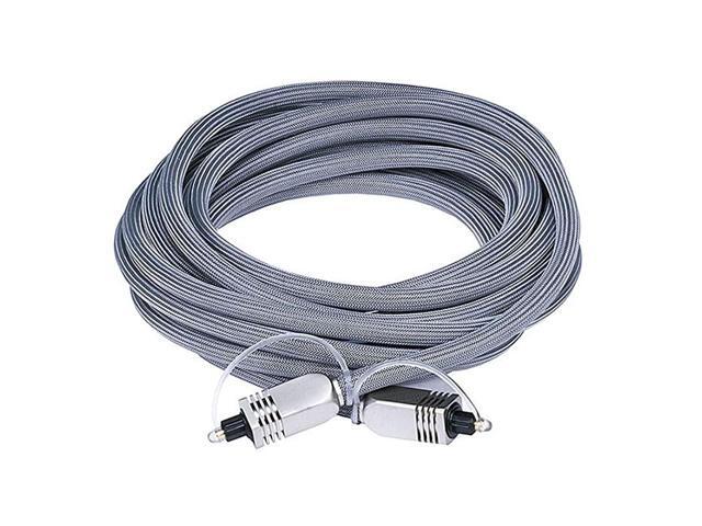106271 Premium SPDIF Toslink Digital Optical Audio Cable Silver 15ft Heavy Duty Mesh Jacket Metal Connector Heads For Play Station Xbox one Home