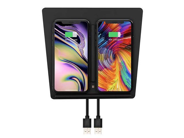Tesla Model 3 Wireless Charger Dual Wireless Smartphone Charging Pad M3 Car Interior Center Console Accessories for Any Enable Phone Compatible