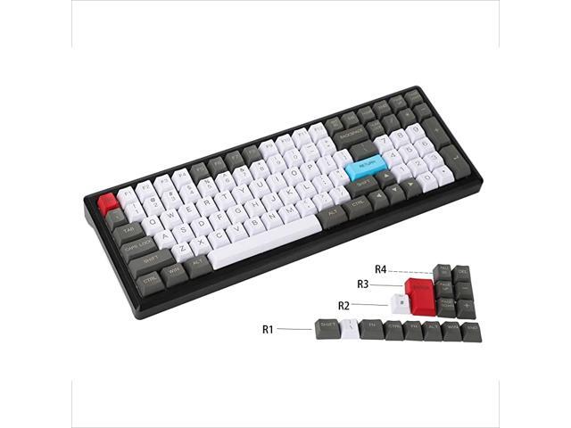 96 84 ANSI ISO Keyset OEM Profile Thick PBT Keycap Set for Cherry MX Mechanical Keyboard YMD96 RS96 KBD75 YMD75 FC980M White Gray RedOnly Keycap