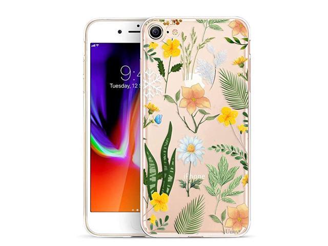 Case for iPhone SE 2020 iPhone 8 iPhone 7 Clear with Design Embossed Floral Pattern TPU Soft Bumper Shock Absorption Slim Protective Back Cover 47