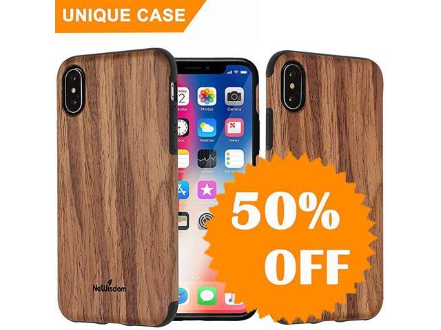 New iPhone X XS Wood Case Non Slip Thin Slim Unique Designed Wooden Cover Sandal