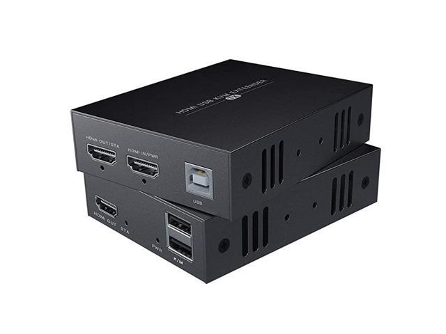 KVM USB Extender 1080P Over Cat5e6 Ethernet Cable 50m 164ft for Mouse and Keyboard Control Remote Signals