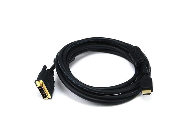 102405 10Feet 28AWG High Speed HDMI to DVI Adapter Cable with Ferrite Cores Black 102405
