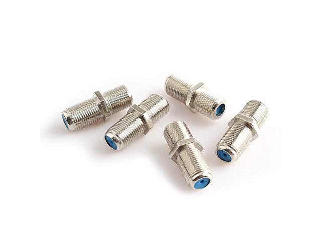 F81 Barrel Connectors High Frequency 3GHz Female to Female FType Adapter Couplers 5 pcs Silver