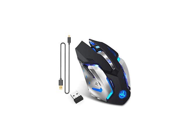 24Ghz Wireless Gaming Mouse with USB Receiver7 Colors Backlit for MacBook Computer PC Laptop 600Mah Lithium Battery