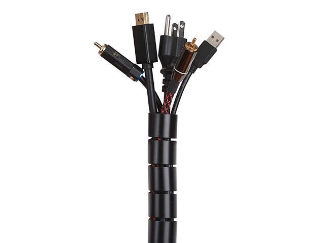 10ft 125 inch Cable Sleeve Easy Wrap Cable Management Sleeve Wire Wrap Cord Organizer for Computer TV Home Office Black