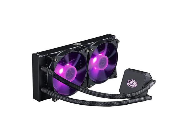 MasterLiquid LC240E RGB CloseLoop AIO CPU Liquid 240mm Radiator Dual Chamber RGB Pump Dual MF120R RGB Fans RGB Lighting for AMD RyzenIntel LGA12001151