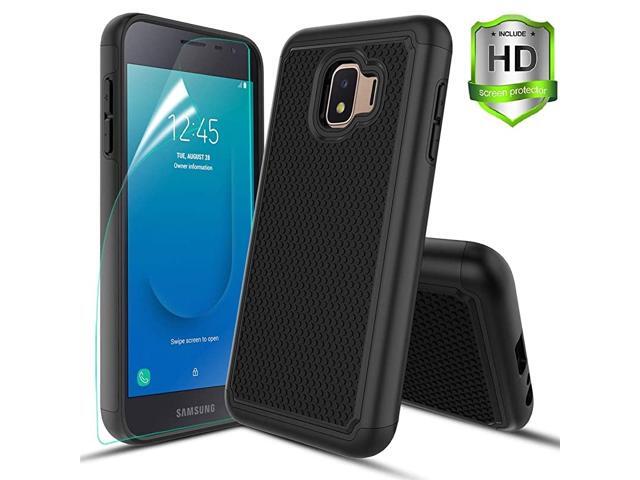 with Samsung Galaxy J2 CaseJ2 ShineJ2 CoreJ2 DashJ2 PureJ260 Casew HD Screen Protector Dual Layers Protective Hard PC Football Lines Design Back