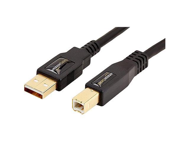 USB 20 Printer Cable AMale to BMale Cord 6 Feet 18 Meters Black