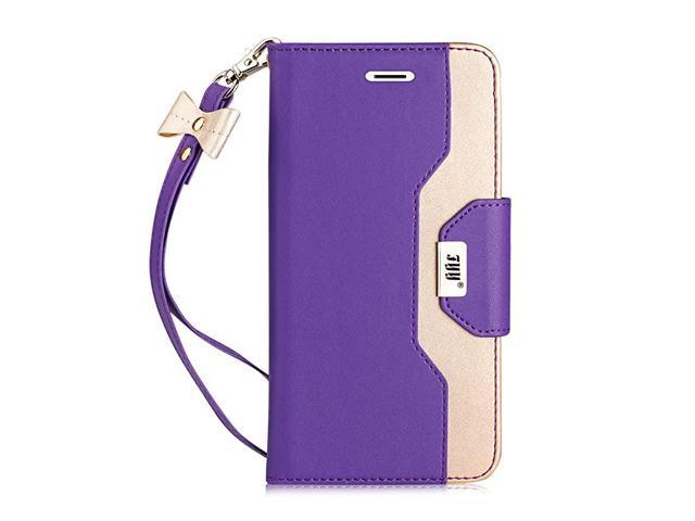 Leather Case with Mirror for iPhone 8 PlusiPhone 7 Plus Leather Wallet Flip Folio Case with Mirror and Wrist Strap for iPhone 8 PlusiPhone 7 Plus