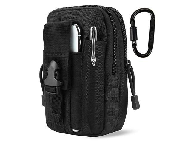 Outdoor Tactical Waist Bag EDC Molle Belt Waist Pouch Security Purse Phone Carrying Case for iPhone 8 plus Galaxy Note 9 S9 Or Less than 62 inches