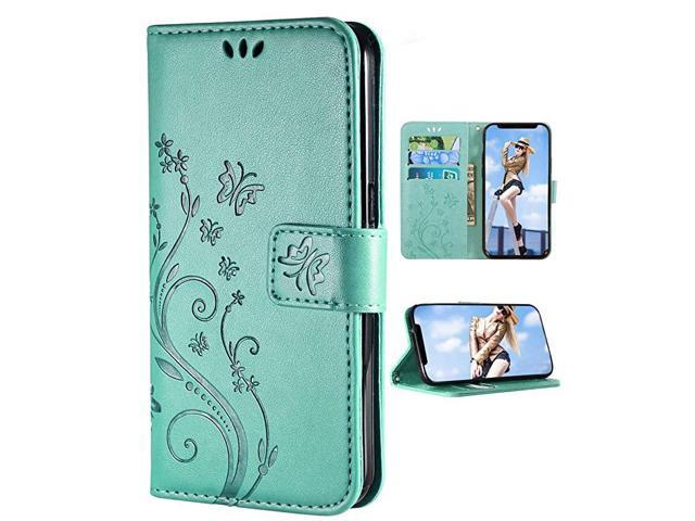 Compatible with iPhone 1161 inch2019 ReleaseWallet Case for Women and Girls with Card Holder Embossed Butterfly Flower Pu Leather Flip case
