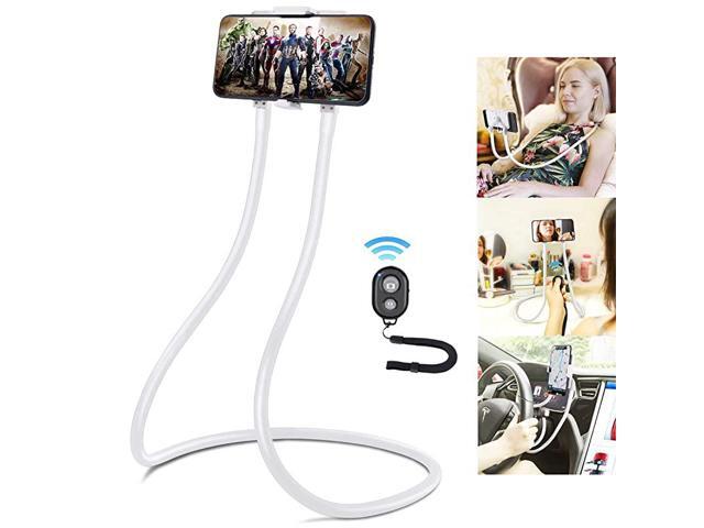 Upgrade Phone Holder for Bed Neck Phone Holder Gooseneck Cell Phone Holders Universal Mobile Phone Stand with Remote for Taking Videos Group Photos