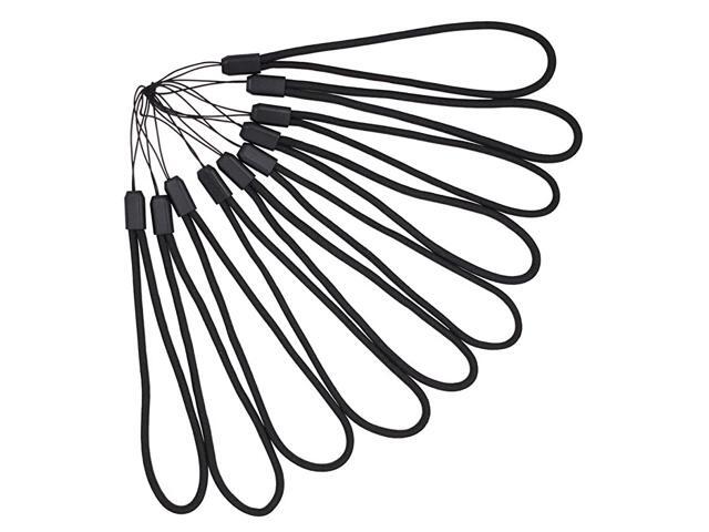 Hand Wrist Strap Lanyard for USB Flash Drives Cell Phone Keys Keychains Mp4 Mp3 10 Pack Black