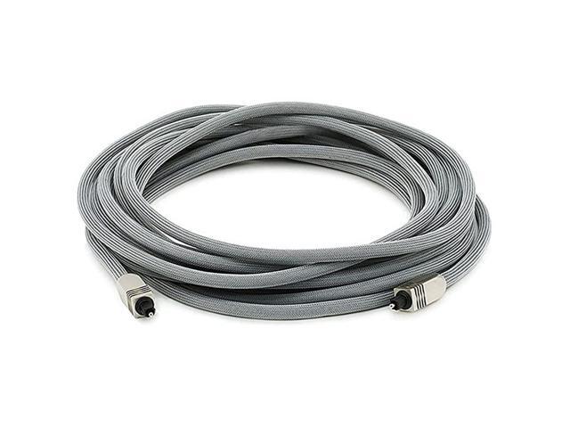 102766 Premium SPDIF Toslink Digital Optical Audio Cable Silver 25ft Heavy Duty Mesh Jacket Metal Connector Heads For Play Station Xbox one Home