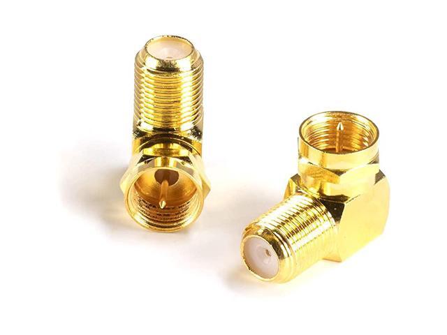 Coaxial Cable Right Angle Connector 10 Pack for Tight Corners and Flat Panel TV Mounting 90 Degree F Type Adapter for Coax Cable and Wall Plates