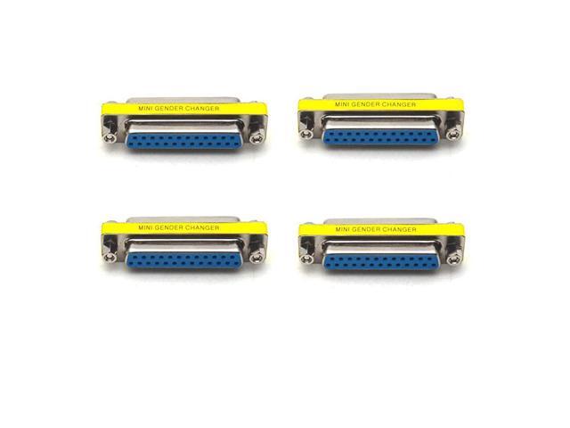 4Pack DB25 25 Pin Serial Port Female to Female Mini Gender Changer Coupler Adapter RS232 Connector