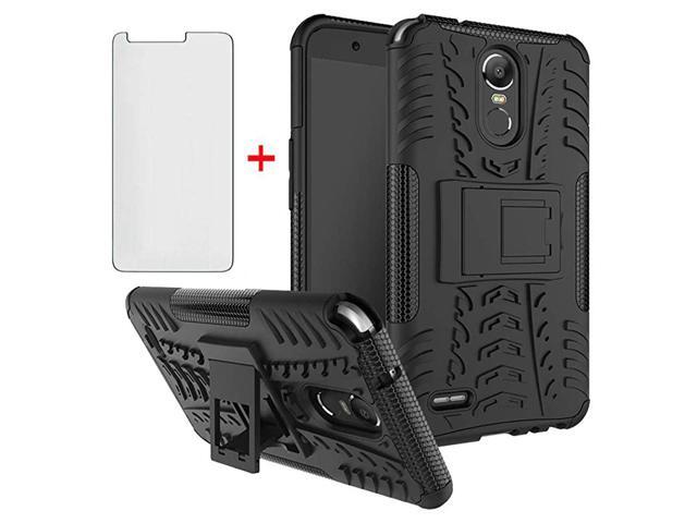 Case for LG Stylo 3 and Stylo3 Plus with Tempered Glass Screen Protector Cover Stand Hard Rugged Hybrid Protective Cell Accessories LGstylo3 3+
