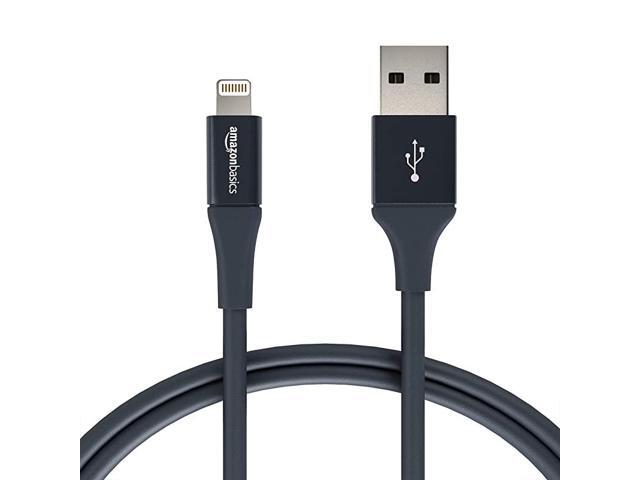 USB A Cable with Lightning Connector Premium Collection MFi Certified Apple iPhone Charger 3 Foot 12 Pack Grey