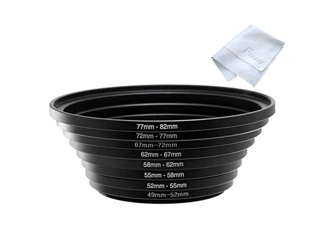 Anodized Black Metal Filter Step Up Ring Set Stepping Lens Adapter Rings 4952mm 5255mm 5558mm 5862mm 6267mm 6772mm 7277mm 7782mm SRU